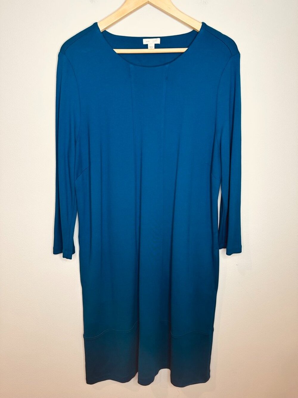 J. Jill Ponte Knit Shift Dress in Teal Blue XL Tall EUC